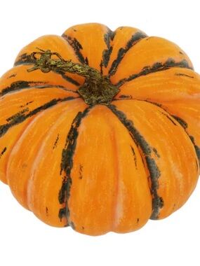 Set of 2 Decorative Orange Pumpkin Accent